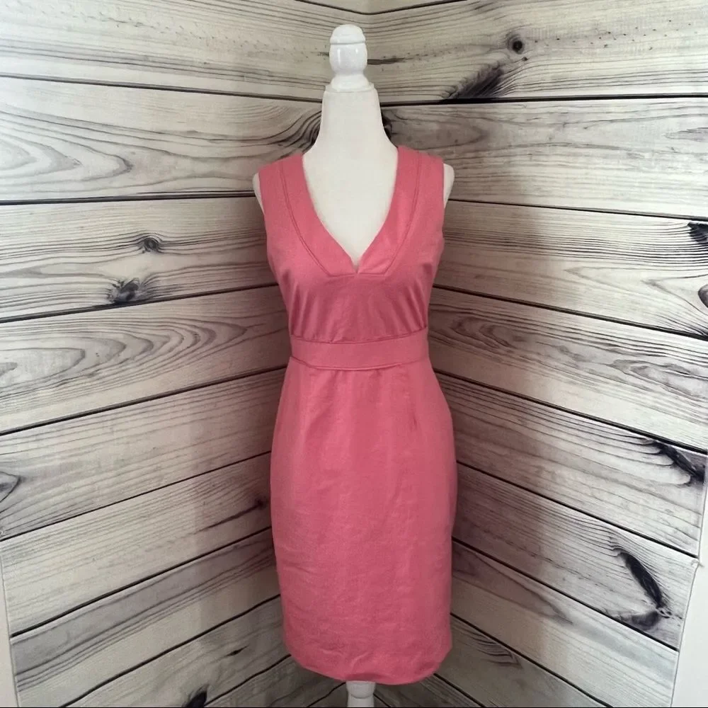 J. Crew Vintage Pink V Neck A-Line Sleeveless Dress Size 2
